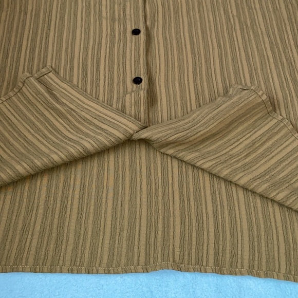 SHEIN Essence Plus army green long roll tab button up textured tunic NEW size 3X - Picture 5 of 14